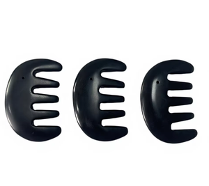 Masseur de tête, massage du cuir chevelu, outil Guasha en pierre Bian, peigne à cheveux naturel - Product Image 3