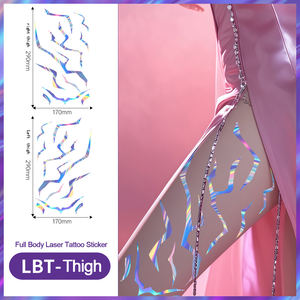 Autocollants de tatouage temporaire en papier holographique laser K-Pop Demon Hunters Halloween HUNTR/X Rumi Lightning Face Makeup Cosplay Party - Product Image 2