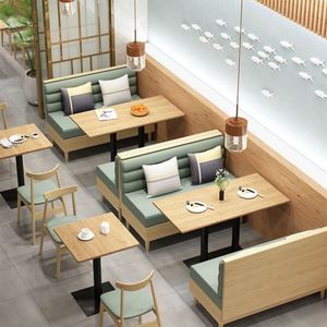 Mobilier commercial, restauration rapide, cafétéria, stand de canapé en cuir, chaises et tables de restaurant modernes à vendre - Product Image 3