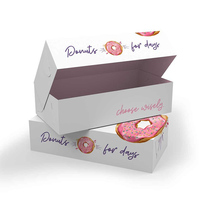 Boîte carton de luxe rose blanc 1 6 12 24 trous, emballage de boulangerie à cookies, boîtes à donuts personnalisées imprimées, vente en gros, 100 pièces