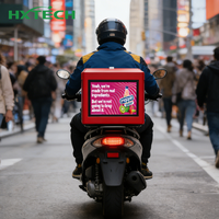 Boîte de livraison LED couleur pour moto, vélo, pizza à emporter, écran publicitaire trois côtés, étanche IP65