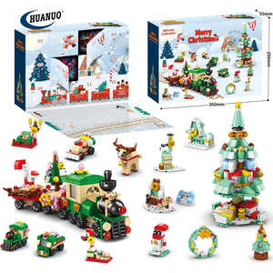 Advent lịch Xmas Cây giáng sinh đào tạo đồ chơi 12 hộp 544pcs Giáng sinh đếm ngược Quà Tặng trẻ em Mini khối đồ chơi xây dựng - Product Image 1