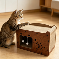 Arbre à chat moderne de luxe, tour à chat d'intérieur, griffoir, maisonnette pour chat, jouet en carton, 1 niveau, assemblage facile