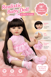 Nouvelle Poupée Bébé Fille <span class=keywords><strong>Reborn</strong></span> en Silicone Souple avec Fonction Musicale, 55 <span class=keywords><strong>CM</strong></span> (22 Pouces), Cheveux Longs Réalistes, Poupée <span class=keywords><strong>Reborn</strong></span> Artistique Réaliste, Jouet pour Enfant - Product Image 2