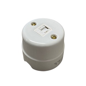 Conector Ethernet Fanton 84019 de 1 Puerto y 8 Núcleos, RJ45, Cerámico Blanco, Montaje en Panel, Sin Blindaje, UTP - Product Image 1