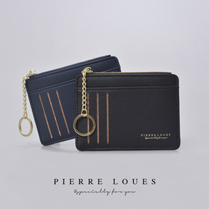 Porte-cartes mini Pierre Loues rose avec fermeture éclair et porte-clés pour femme, usage quotidien - Product Image 5