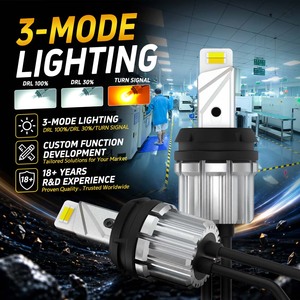 Luce di Svolta LED G-VIEW BAU15S P21W 7440 3156 1156, Lampadina Automobilistica Bianca/Ambra, Luce Diurna Commutabile - Product Image 1