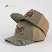 Casquette de golf en nylon à 5 panneaux avec logo personnalisé, perforations laser, broderie 3D de luxe, casquette de sport performante