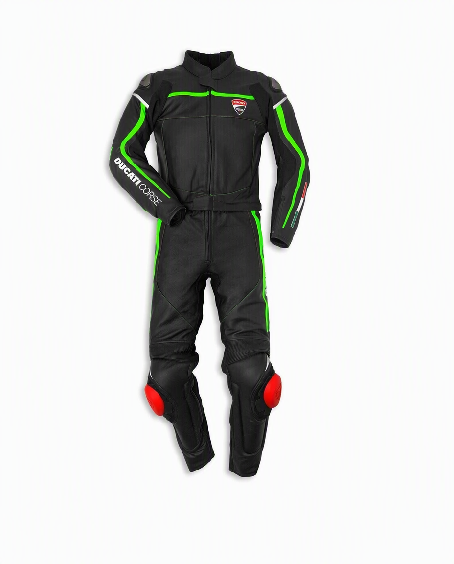 Ducati Corse Custom Men's Black 2-Piece Motorcycle Suit