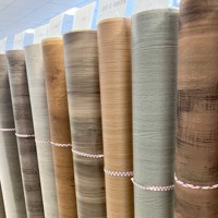 Película de PVC impermeable, diseño de madera de alto brillo, película de laminación decorativa, máquina de prensa de membrana, papel tapiz de Pvc de grano de madera