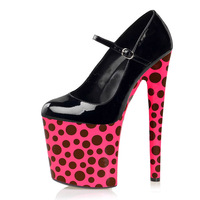Nuevos Zapatos de Tacón Alto de 20 cm con Punta Redonda y Tacón Delgado, Zapatos de Modelo para Pasarela, Zapatos de Tacón Alto para Bailarinas Exóticas, Zapatos de Crossdresser