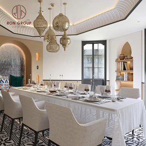 Ensemble de mobilier de mariage pour hôtel de luxe, chaises et tables en tissu blanc, canapé de salle à manger, ensemble de café pour restaurant, banquet - Product Image 5