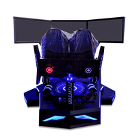 Expérience de conduite en réalité virtuelle 9D, machine de jeu de course à trois axes, simulateur de course à trois écrans 2 places
