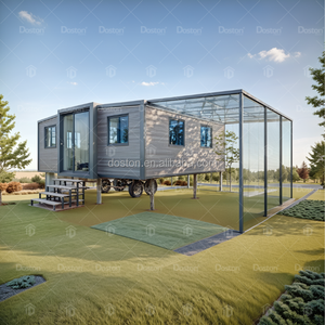 Mua prefab sang trọng ngôi nhà nhỏ trên bánh xe với Trailer nhà di động 2 phòng ngủ tắt lưới năng lượng mặt trời Powered dễ dàng lắp ráp để bán - Product Image 1