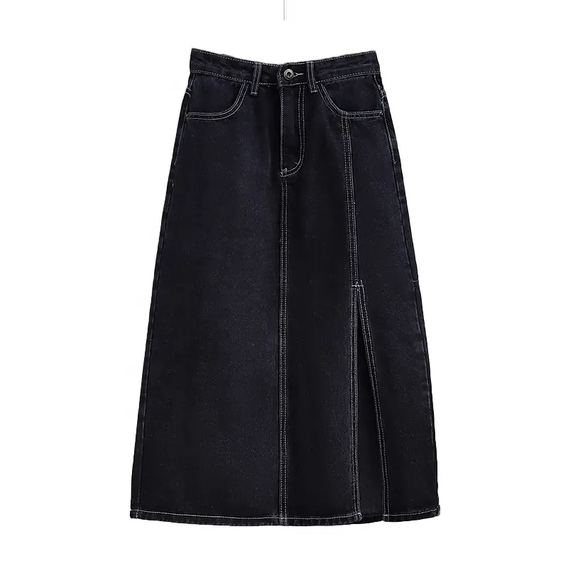 Side splitting fork skirt Wholesale Large Size Women's midi-skirt Spring and Summer Korean Style Slim Denim Skirt