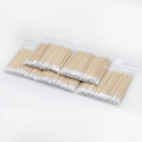 500 pièces/sac en bois sourcil Eyeline coton-tige brillant à lèvres pointu écouvillons bâtons de nettoyage applicateurs d'extension de cils