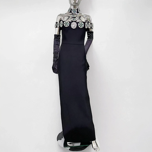 Nuova Tendenza 2024 Abito da Sera da Donna per Feste Elegante e Formale <span class=keywords><strong>con</strong></span> Strass e <span class=keywords><strong>Guanti</strong></span> - Product Image 3