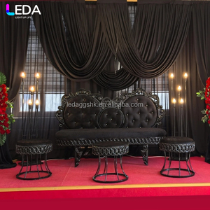 LEDA high quality New Customized Black Wedding <b>Party</b> Event Curtain <b>Backdrop</b> Drapes for Event Stage Decoration - Product Image 3