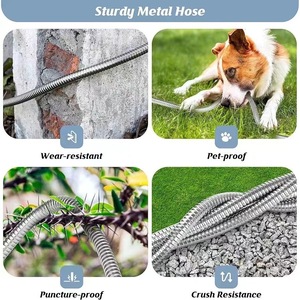Tuyau d'arrosage en acier inoxydable Xinglun, 50 pieds, flexible, en métal, pour usage extérieur en jardinage - Product Image 3