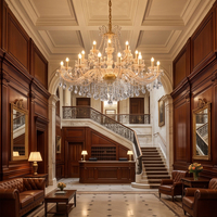 Grand lustre classique en cristal, luminaire de plafond de luxe Maria Theresa, lampe en cristal doré pour grand hall, hall d'hôtel, villa, intérieur