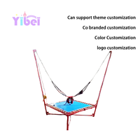 Vente directe usine : Trampoline pliable populaire pour une personne, léger, avec poignée de traction, en nylon anti-résistance, pour parcs de trampolines