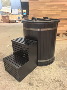 Профессиональный производитель, красный кедр, уличная деревянная Ледяная Ванна, коммерческое восстановление, Черная Бочка, холодное погружение с Wi-Fi охладителем - Product Image 2