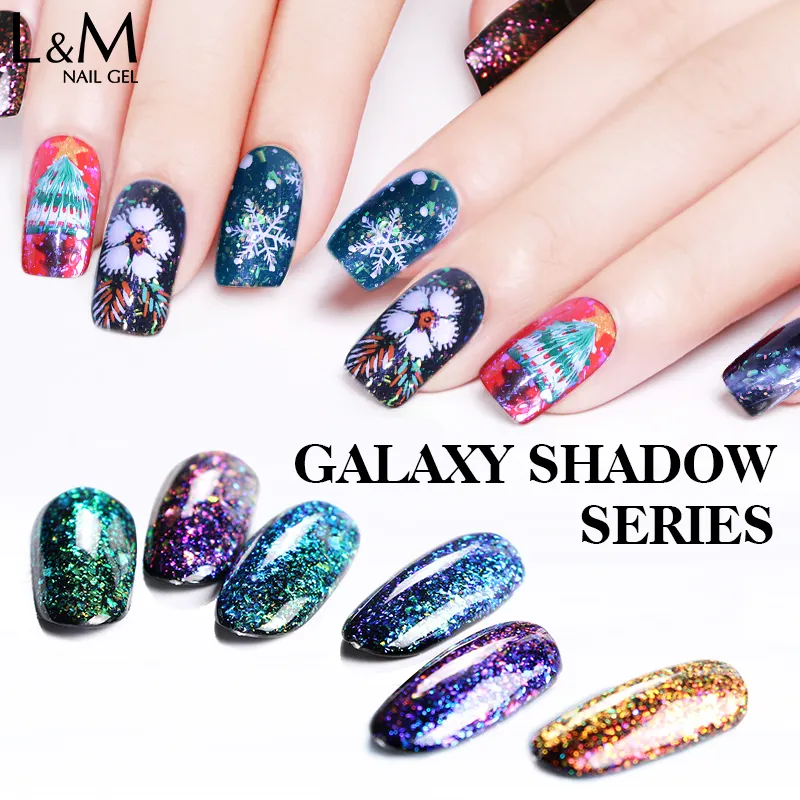 Mad doll & M — vernis à ongles gel uv permanent, série ombre Galaxy, vente en gros, gel à ongles brillant