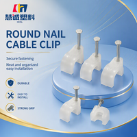 Attaches circulaires en plastique PE pour clous, 6 mm, 100 pièces/sac, conformes RoHS, pour fixation murale et gestion des câbles, marque HCSL