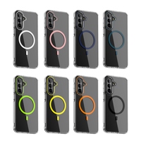 Étui de téléphone portable transparent avec charge magnétique sans fil coloré pour Samsung Galaxy A36 A26 A16 A56 A06 A06s, coque transparente