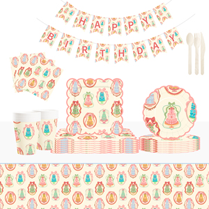 Decoración para Fiesta de Cumpleaños con Temática de Feliz Cumpleaños DAMAI, Platos Desechables de Papel para Pastel, Vasos, Servilletas con Juego de Cubiertos - Product Image 1