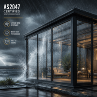 Véranda à rupture de pont thermique certifiée AS2047, structure mince, maison en verre minimaliste pour extension résidentielle de villa moderne