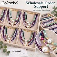 Colliers perlés Go2boho avec centres en perles d'imitation, perles facettées colorées et détails plaqués or pour cadeaux