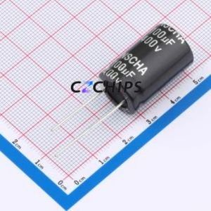 Condensateur électrolytique en aluminium à montage traversant DGA400M107M253S1AA, montage traversant, D16xL25mm 100uF 20% 400V 7.5mm - Product Image 1