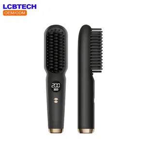 Cordless Hair Straightener Brush Portable Negative Ion Hot Comb Long Battery Life with USB Rechargeable Feature Fast Heating