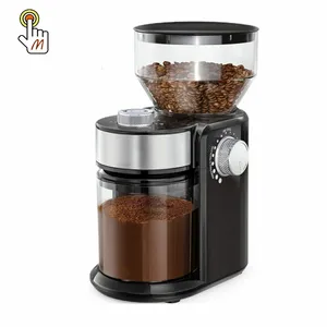 소형 그라인딩 커피 그라인더 버 16 조정 가능한 설정 에스프레소 전기 스테인레스 스틸 커피 콩 그라인더 커피 머신