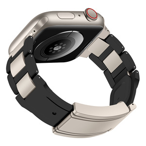 Correa de reloj inteligente de goma de acero inoxidable con diseño mejorado para <span class=keywords><strong>Apple</strong></span> <span class=keywords><strong>Watch</strong></span> 49mm 45mm <span class=keywords><strong>44mm</strong></span> 41mm Ultra Series 9 8 <span class=keywords><strong>7</strong></span> Band - Product Image 4