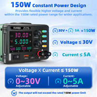 Alimentation électrique de laboratoire CC réglable KUAIQU MPS-305QC 30V 5A 150W avec charge sans fil USB, charge rapide, OCP, OVP