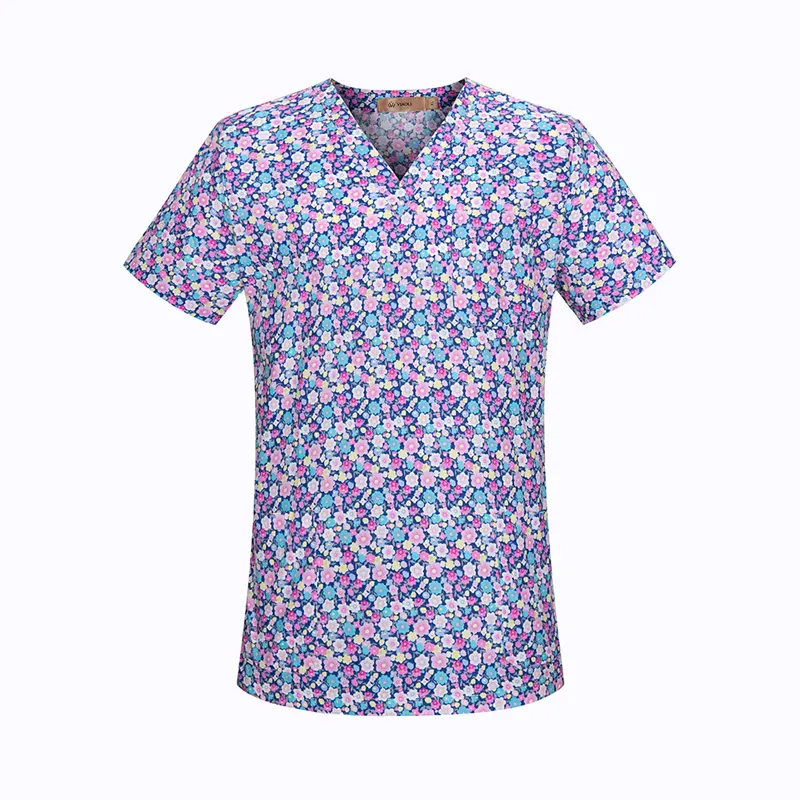 Nuovo V-Collar uomo donna Unisex uniforme medica infermiera medica stampata top Scrub uniforme medica