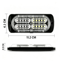Feux de signalisation d'urgence à LED 10W, 36 modes stroboscopiques, montage latéral, boîtier en alliage d'aluminium, multicolores, clignotants, 4x4