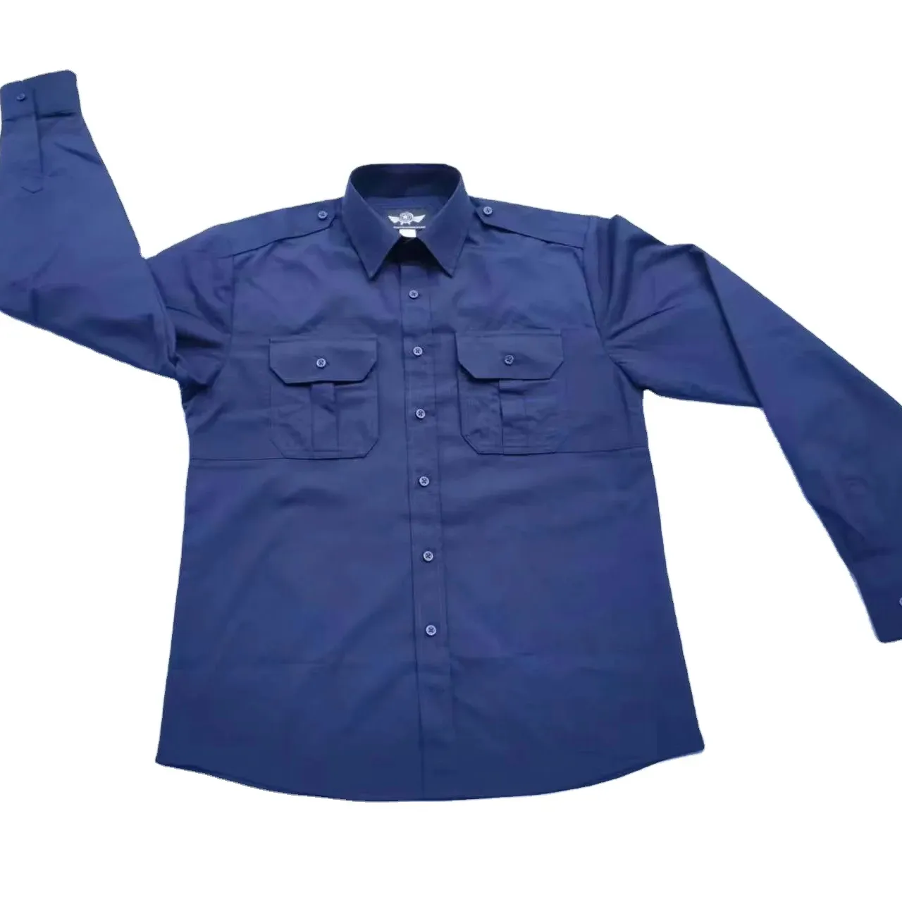 Langärmelig Atmungsaktiv Gewebehemd Zwei-Töne-Reflexionsbänder Sicherheit Einknöpfe-Arbeitsbekleidung Hochsichtbares Hemd