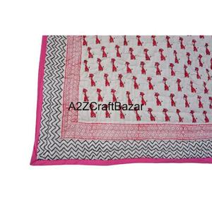 ผ้าห่มผ้าฝ้ายแบบกลับด้านได้ทำด้วยมือแบบอินเดียผ้าห่มพิมพ์ลายดอกไม้ออร์แกนิคนุ่มลายดอกไม้ตกแต่งบ้านบ้าน - Product Image 3