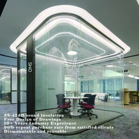 Cloison acoustique de bureau, cloison insonorisée, cloison de séparation d'espace, fabricant de cloisons en verre transparent