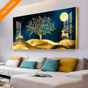 Modern entrance decoration Lucky luxury porcelain Abstract painting Crystal low price wholesale