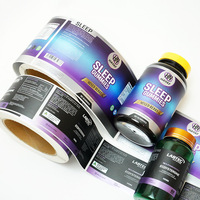 Autocollants et étiquettes personnalisés en rouleau, personnalisation avec logo, rouleau d'étiquettes adhésives en vinyle argenté pour produits de santé, pour l'emballage