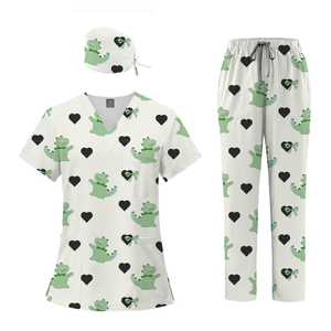 Robe chirurgicale à motif doux, impression personnalisée, ensemble d'uniformes de blouse chirurgicale unisexe à la mode - Product Image 4