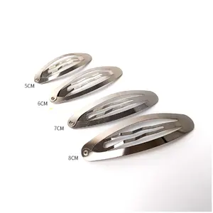 High quality wholesale children's oval stainless steel hair clips fashionable hair clips metal crocodile hair clips