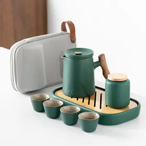 Retro Creatieve Espresso Cup Set Vintage Grof Aardewerk Keramische Koffiemokken Met Dienblad