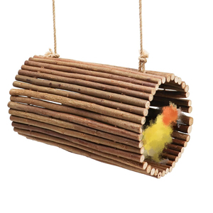 Décoration d'intérieur : Balançoire suspendue pour oiseaux, grottes d'arbre en bois de pomme naturel, corde en coton, boule en rotin, ornement pour calopsites et canaris - Product Image 2