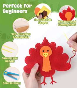 Libro di Puzzle in Feltro da Cucire per Bambini dai 6 Anni in Su, Set per Principianti per Creare Animali da Fattoria Imbottiti Fai-da-Te, Modello Personalizzato - Product Image 2