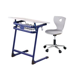 Conjunto de Silla y Escritorio Escolar Ajustable de Metal Moderno con Tablero Inclinable para Estudiantes de Secundaria, Marca SONGYE, 1 Año de Garantía, ST-311-B - Product Image 1